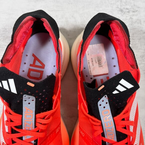 Adidas Adizero Adios Pro 3 Running Shoes - Men's Size 8.5 - Red Orange - Picture 8 of 10